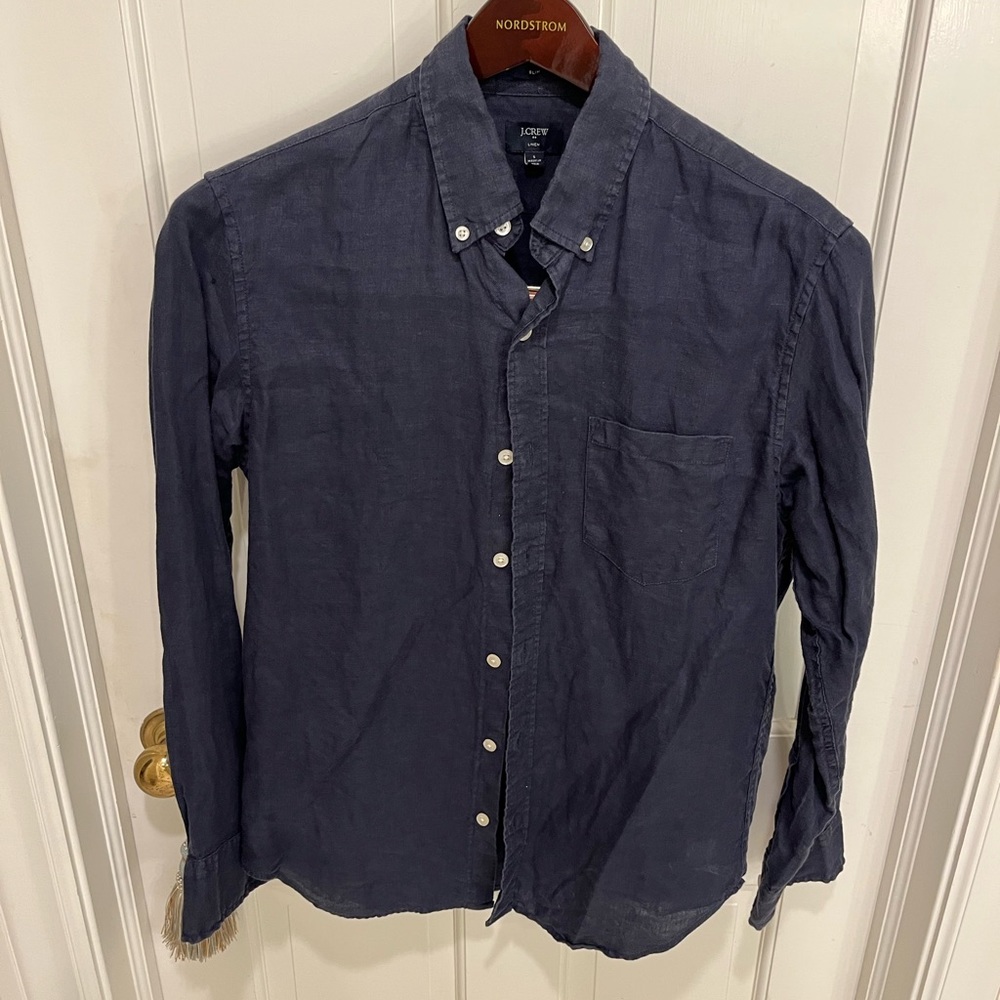 Men’s JCrew Navy small linen shirt